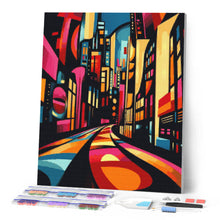 Carica l'immagine nel visualizzatore di Gallery, Diamond Painting - Città di Notte Astratta Colorata