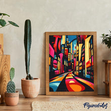 Carica l'immagine nel visualizzatore di Gallery, Diamond Painting - Città di Notte Astratta Colorata