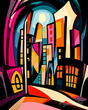 Carica l'immagine nel visualizzatore di Gallery, Diamond Painting - Città Illuminata Astratta Colorata