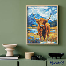 Carica l'immagine nel visualizzatore di Gallery, Diamond Painting - Highland Cow al lago