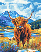 Carica l'immagine nel visualizzatore di Gallery, Diamond Painting - Highland Cow al lago