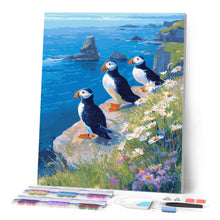 Carica l'immagine nel visualizzatore di Gallery, Diamond Painting - Pulcinella di mare sulle scogliere oceaniche