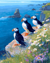 Carica l'immagine nel visualizzatore di Gallery, Diamond Painting - Pulcinella di mare sulle scogliere oceaniche