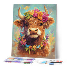 Carica l'immagine nel visualizzatore di Gallery, Diamond Painting - Highland Cow regina del giardino
