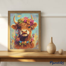 Carica l'immagine nel visualizzatore di Gallery, Diamond Painting - Highland Cow regina del giardino