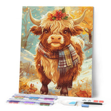 Carica l'immagine nel visualizzatore di Gallery, Diamond Painting - Highland Cow fascino autunnale