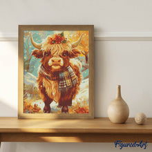 Carica l'immagine nel visualizzatore di Gallery, Diamond Painting - Highland Cow fascino autunnale