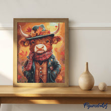 Carica l'immagine nel visualizzatore di Gallery, Diamond Painting - Highland Cow stile vintage