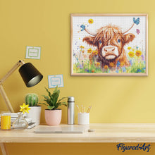 Carica l'immagine nel visualizzatore di Gallery, Diamond Painting - Ritratto primaverile di Highland Cow