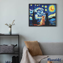 Carica l'immagine nel visualizzatore di Gallery, Diamond Painting - Coppia di gatti sotto la Notte Stellata
