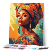 Carica l'immagine nel visualizzatore di Gallery, Diamond Painting - Donna con copricapo colorato