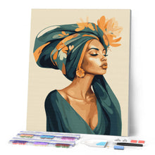 Carica l'immagine nel visualizzatore di Gallery, Diamond Painting - Donna con copricapo floreale