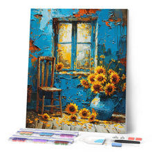 Carica l'immagine nel visualizzatore di Gallery, Diamond Painting - Girasoli alla finestra blu