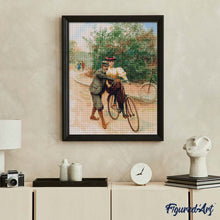 Carica l'immagine nel visualizzatore di Gallery, Diamond Painting - Lezione romantica di bicicletta - dipinto vintage