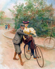 Carica l'immagine nel visualizzatore di Gallery, Diamond Painting - Lezione romantica di bicicletta - dipinto vintage