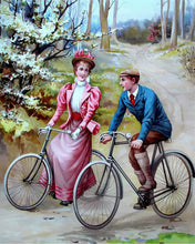 Carica l'immagine nel visualizzatore di Gallery, Diamond Painting - Coppia in bicicletta - dipinto vintage