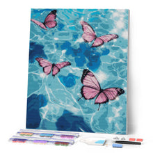 Carica l'immagine nel visualizzatore di Gallery, Diamond Painting - Farfalle rosa sull’acqua