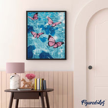 Carica l'immagine nel visualizzatore di Gallery, Diamond Painting - Farfalle rosa sull’acqua