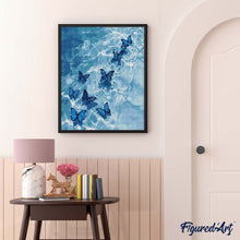 Carica l'immagine nel visualizzatore di Gallery, Diamond Painting - Farfalle blu sull’acqua