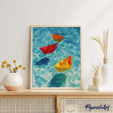 Carica l'immagine nel visualizzatore di Gallery, Diamond Painting - Barche di origami sull'acqua