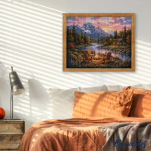 Carica l'immagine nel visualizzatore di Gallery, Diamond Painting - Bagliore del falò sul fiume
