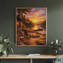 Carica l'immagine nel visualizzatore di Gallery, Diamond Painting - Ora d’oro sul lago