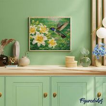 Carica l'immagine nel visualizzatore di Gallery, Diamond Painting - Colibrì tra i fiori