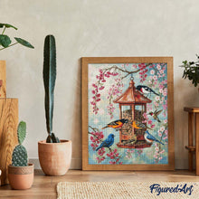 Carica l'immagine nel visualizzatore di Gallery, Diamond Painting - Uccelli tra i fiori di ciliegio
