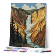 Carica l'immagine nel visualizzatore di Gallery, Diamond Painting - Parco nazionale di Yellowstone, Cascate inferiori - Wyoming