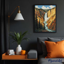 Carica l'immagine nel visualizzatore di Gallery, Diamond Painting - Parco nazionale di Yellowstone, Cascate inferiori - Wyoming