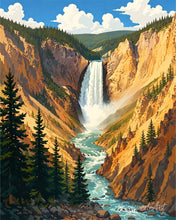 Carica l'immagine nel visualizzatore di Gallery, Diamond Painting - Parco nazionale di Yellowstone, Cascate inferiori - Wyoming