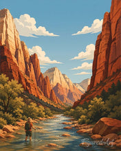Carica l'immagine nel visualizzatore di Gallery, Diamond Painting - Parco nazionale di Zion, Virgin River - Utah