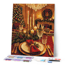 Carica l'immagine nel visualizzatore di Gallery, Diamond Painting - Cena di Natale a lume di candela