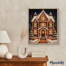 Carica l'immagine nel visualizzatore di Gallery, Diamond Painting - Casetta di Pan di Zenzero Natalizia