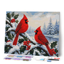 Carica l'immagine nel visualizzatore di Gallery, Diamond Painting - Cardinali Invernali