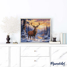 Carica l'immagine nel visualizzatore di Gallery, Diamond Painting - Maestoso cervo invernale