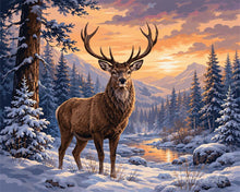 Carica l'immagine nel visualizzatore di Gallery, Diamond Painting - Maestoso cervo invernale