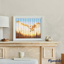Carica l'immagine nel visualizzatore di Gallery, Diamond Painting - Civetta in volo al tramonto