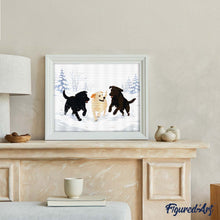 Carica l'immagine nel visualizzatore di Gallery, Diamond Painting - Cani d'inverno