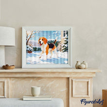 Carica l'immagine nel visualizzatore di Gallery, Diamond Painting - Beagle nella neve