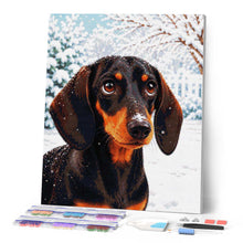 Carica l'immagine nel visualizzatore di Gallery, Diamond Painting - Bassotto d'inverno