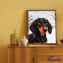 Carica l'immagine nel visualizzatore di Gallery, Diamond Painting - Bassotto d'inverno