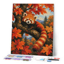Carica l'immagine nel visualizzatore di Gallery, Diamond Painting - Panda Rosso sull'Acero