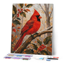 Carica l'immagine nel visualizzatore di Gallery, Diamond Painting - Cardinale Rosso su un Ramo Gelato