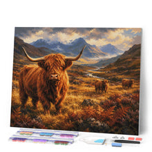 Carica l'immagine nel visualizzatore di Gallery, Diamond Painting - Mandria di Highland nella Valle