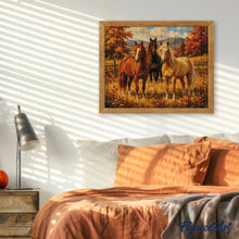 Carica l'immagine nel visualizzatore di Gallery, Diamond Painting - Cavalli nel Prato d'Autunno