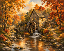 Carica l'immagine nel visualizzatore di Gallery, Diamond Painting - Vecchio Mulino ad Acqua in Autunno
