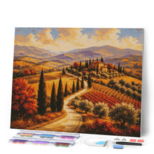 Carica l'immagine nel visualizzatore di Gallery, Diamond Painting - Colline Toscane con Cipressi