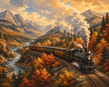 Carica l'immagine nel visualizzatore di Gallery, Diamond Painting - Treno a Vapore in una Valle d'Autunno