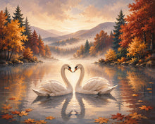 Carica l'immagine nel visualizzatore di Gallery, Diamond Painting - Cigni sul Lago Nebbioso